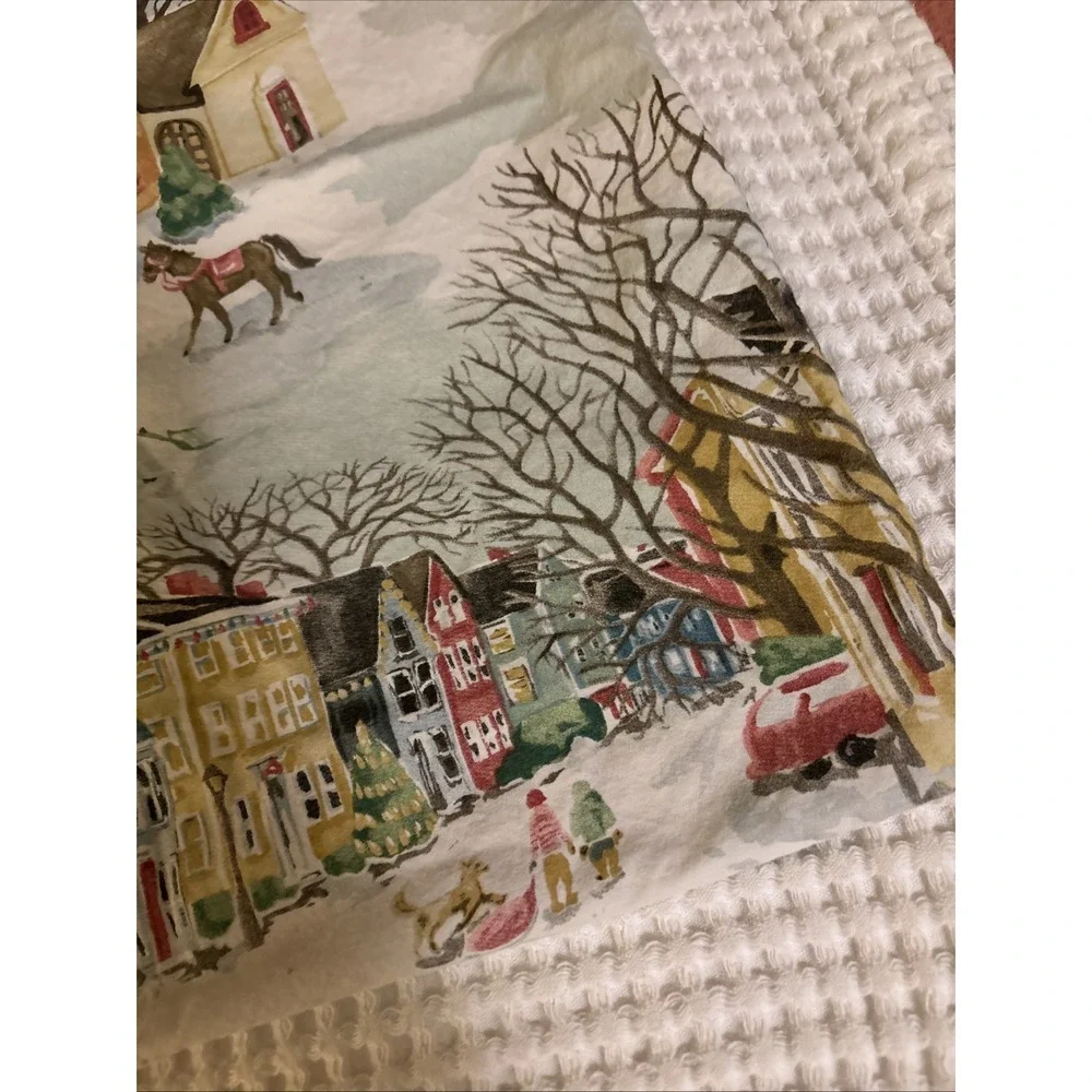 Pottery Barn Winter Village Pillowcase Christmas Holiday
